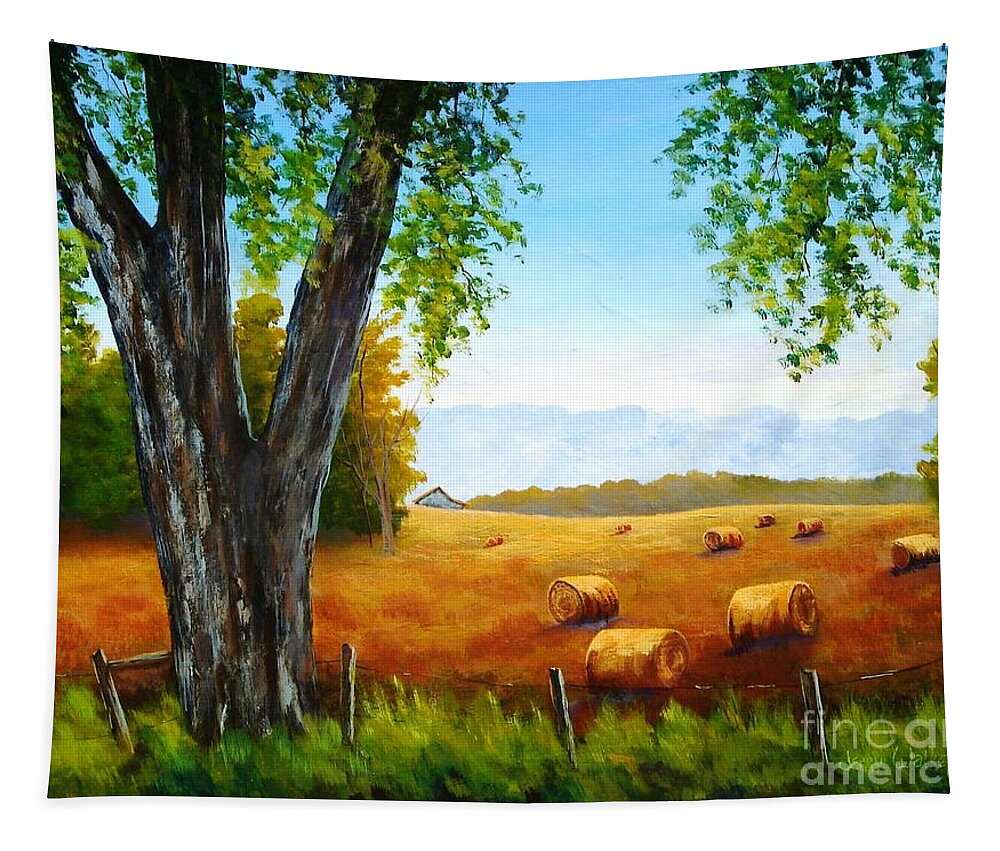 Landscape Tapestry featuring the painting After The Storm by Jerry Walker