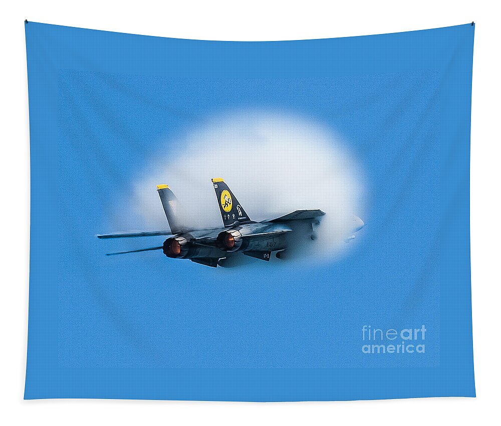 Grumman F-14d Tomcat Tapestry featuring the photograph Afterburners Ablaze by Allan Levin