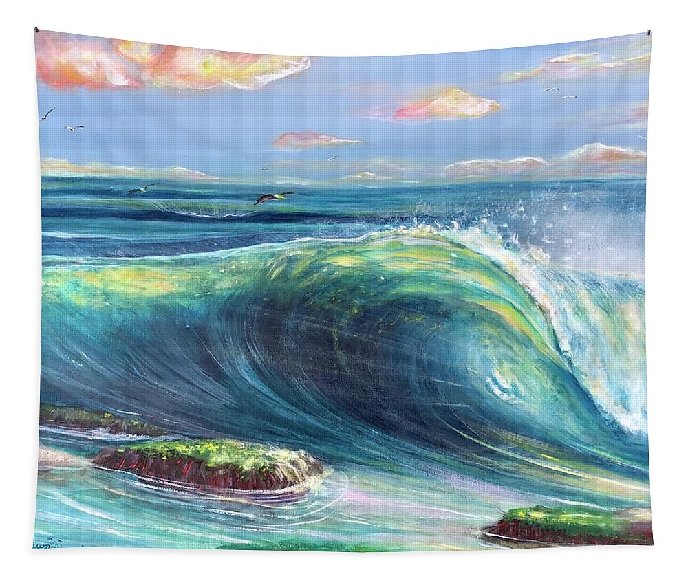 Surf Tapestry featuring the painting Afternoon Delight by Dawn Harrell