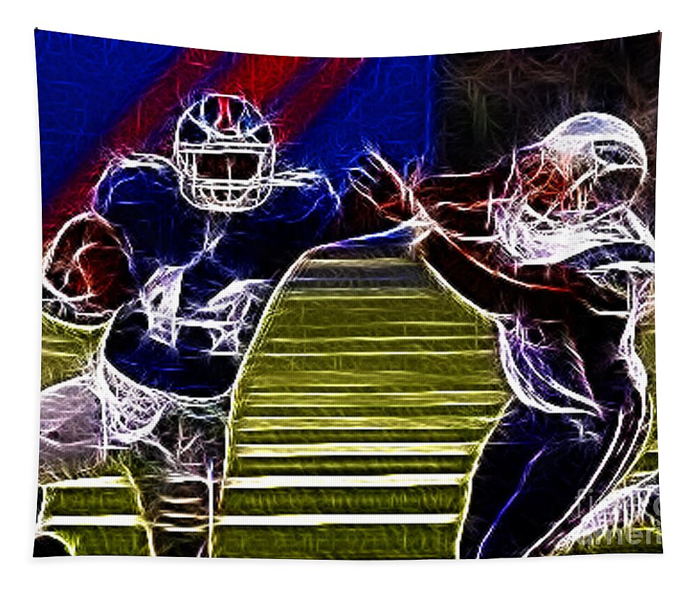 Football Tapestry featuring the photograph Ahmad Bradshaw by Paul Ward