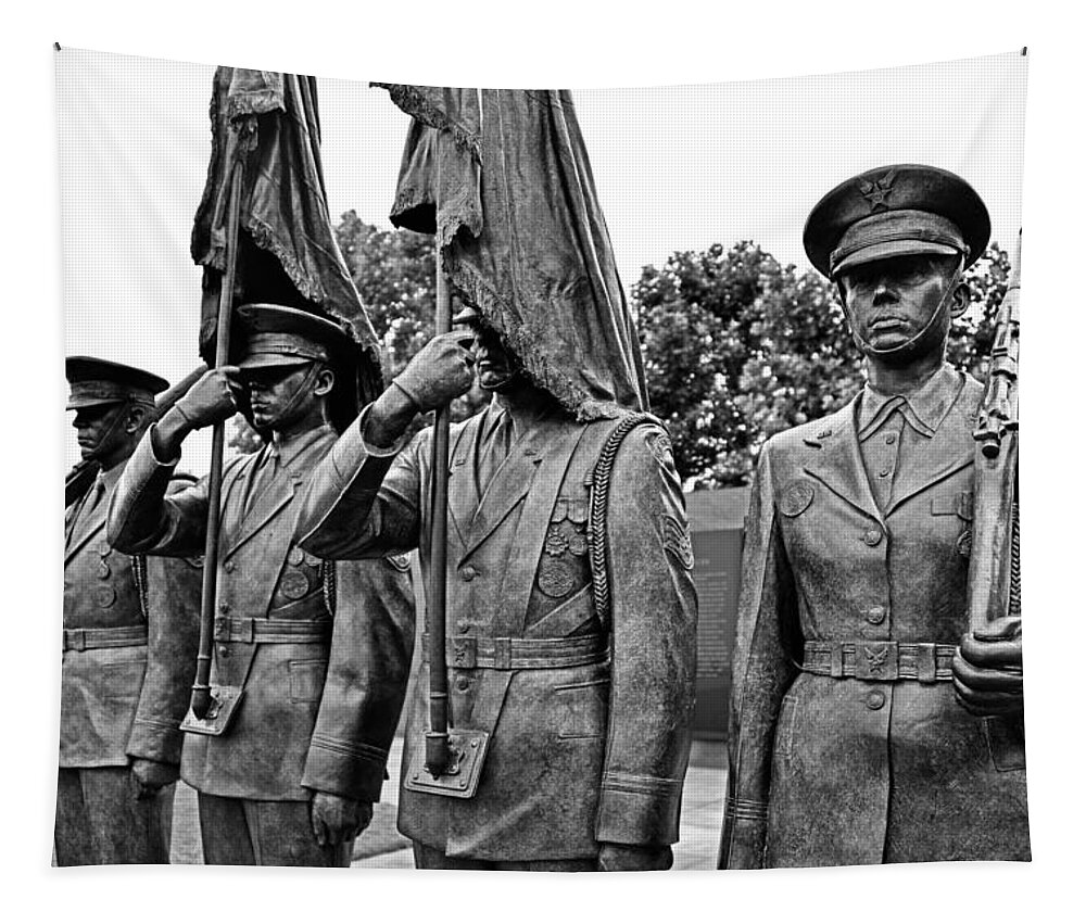 honor Guard Sculpture Tapestry featuring the photograph Air Force Memorial - Honor Guard Sculpture by Brendan Reals