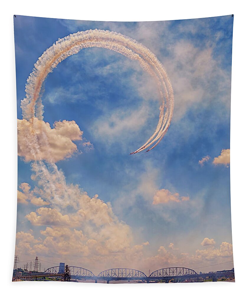 Aeroshell Tapestry featuring the photograph Airshow at the Lou by Susan Rissi Tregoning