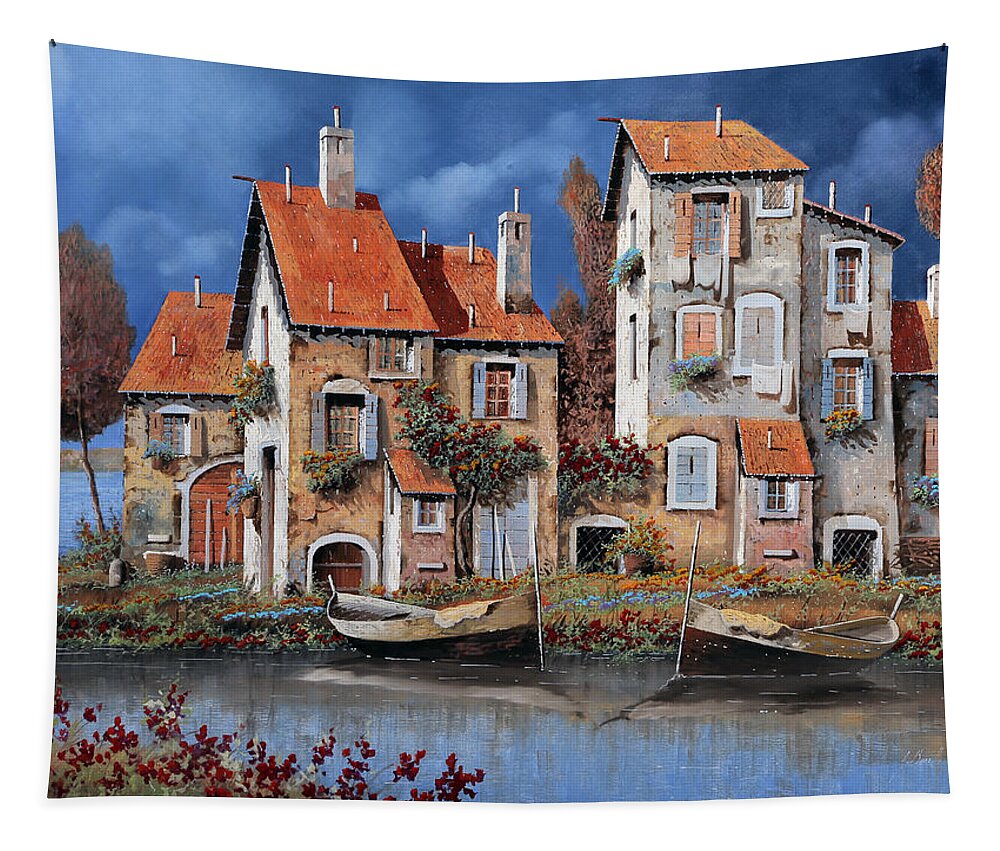 Lake Tapestry featuring the painting Al Lago by Guido Borelli