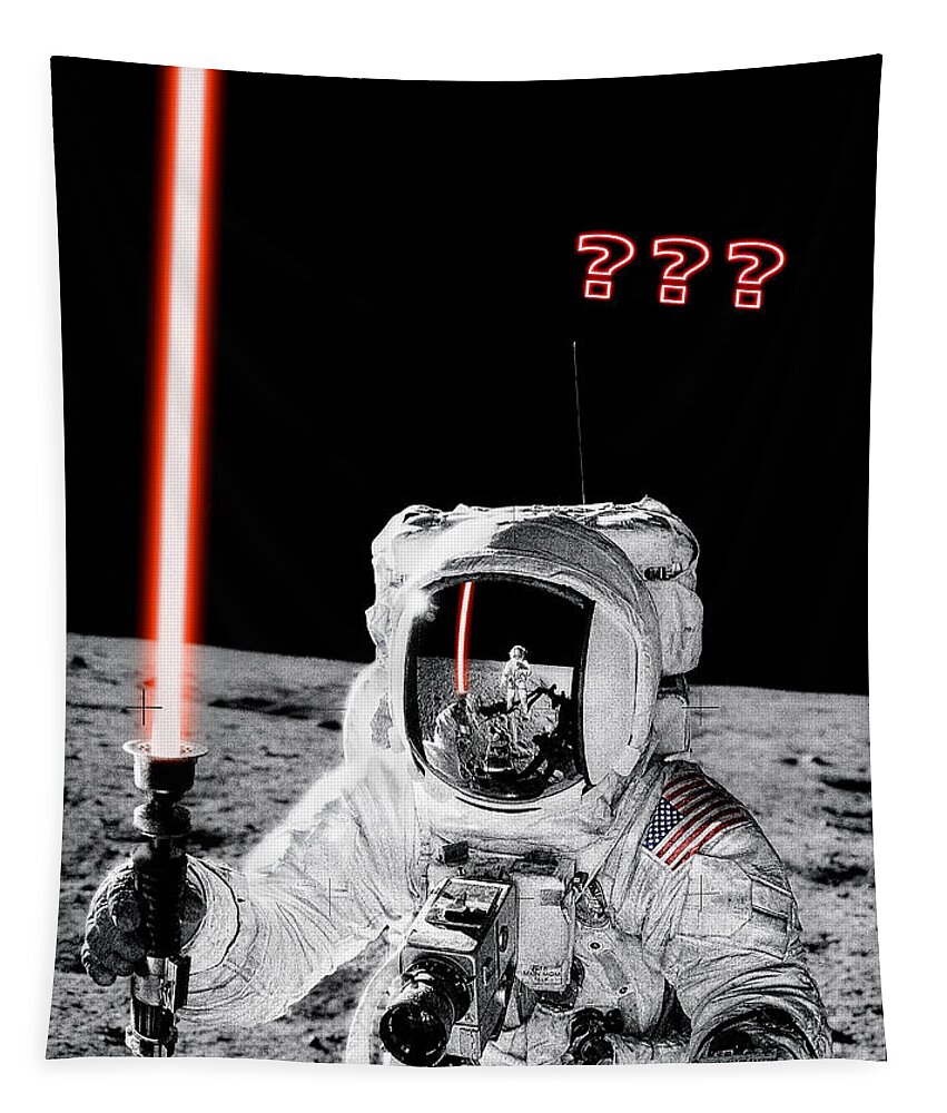Lightsaber Tapestry featuring the photograph Alan Bean Finds Lightsaber on the Moon by Weston Westmoreland