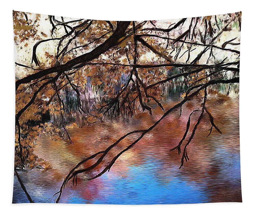 Landscape Tapestry featuring the painting Albertson Park Color by Mia Hansen