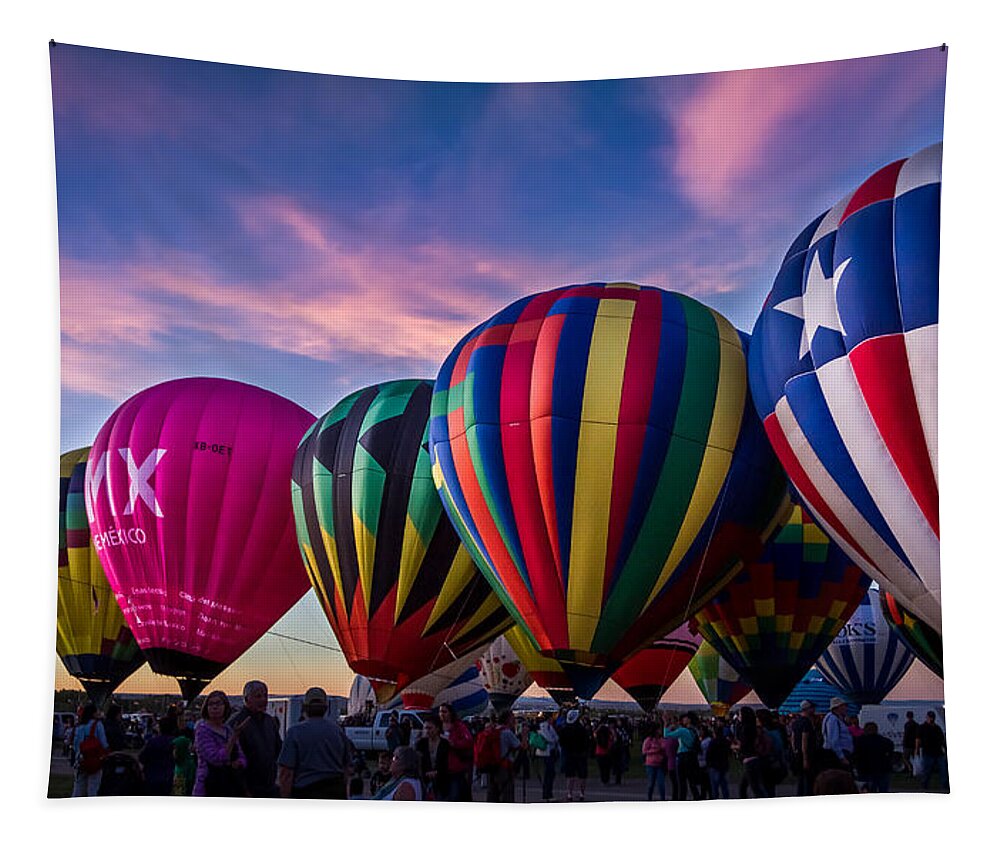Albuquerque Tapestry featuring the photograph Albuquerque Hot Air Balloon Fiesta by Ron Pate