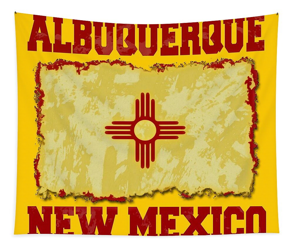 Albuquerque Tapestry featuring the digital art Albuquerque New Mexico by David G Paul