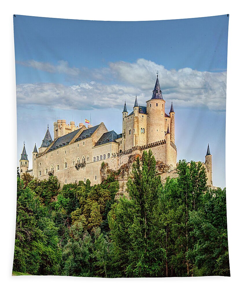 Alcazar De Segovia Tapestry featuring the photograph Alcazar de Segovia Castle 02 by Weston Westmoreland