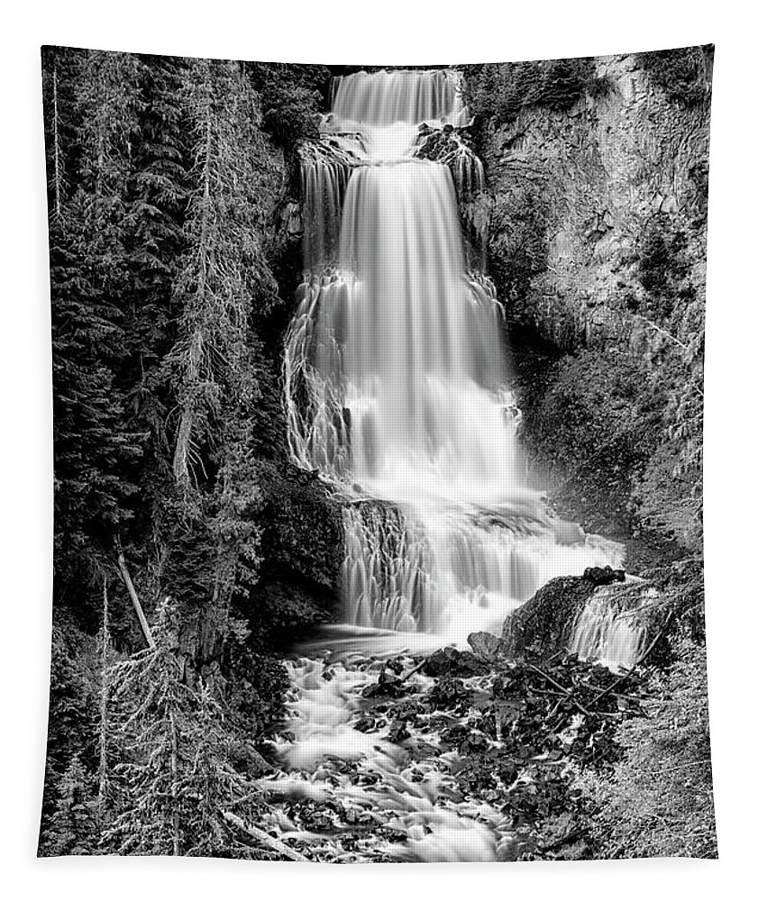 Alexander Falls Tapestry featuring the photograph Alexander Falls - bw 1 by Stephen Stookey