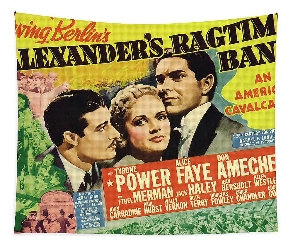 Movie Tapestry featuring the mixed media Alexander's Ragtime Band 1938 by Mountain Dreams