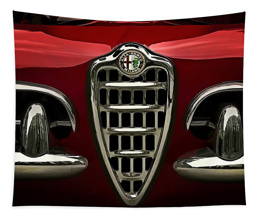 Transportation Tapestry featuring the digital art Alfa Red by Douglas Pittman