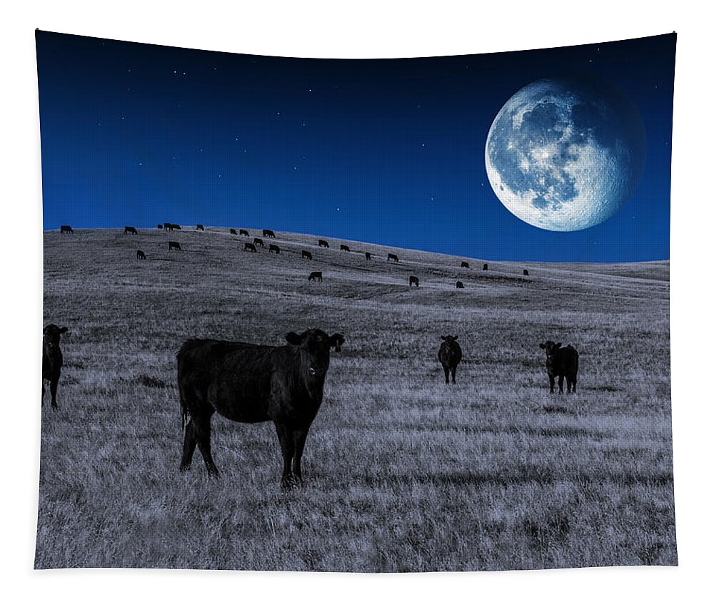Cows Tapestry featuring the photograph Alien Cows by Todd Klassy