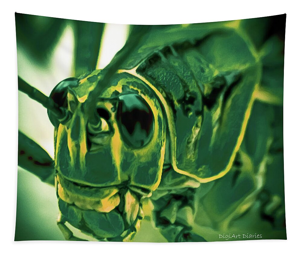 Grasshopper Tapestry featuring the photograph Alien by DigiArt Diaries by Vicky B Fuller