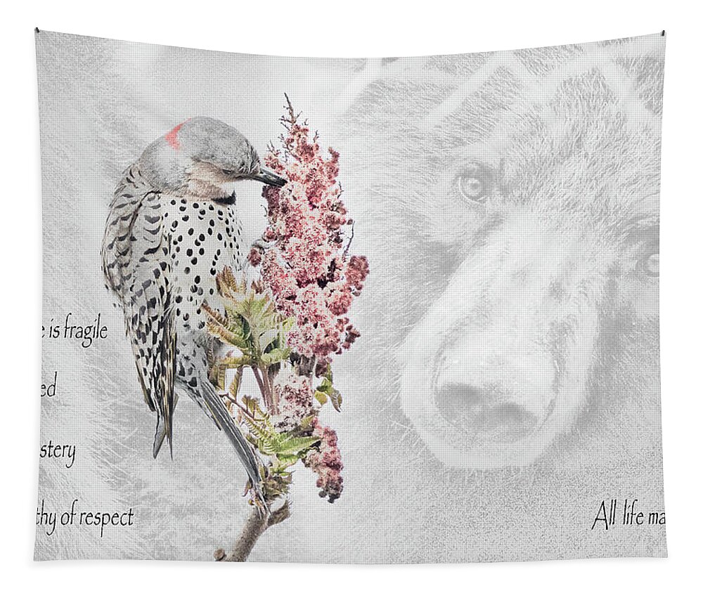 Wildlife Tapestry featuring the photograph All Life Matters by Everet Regal