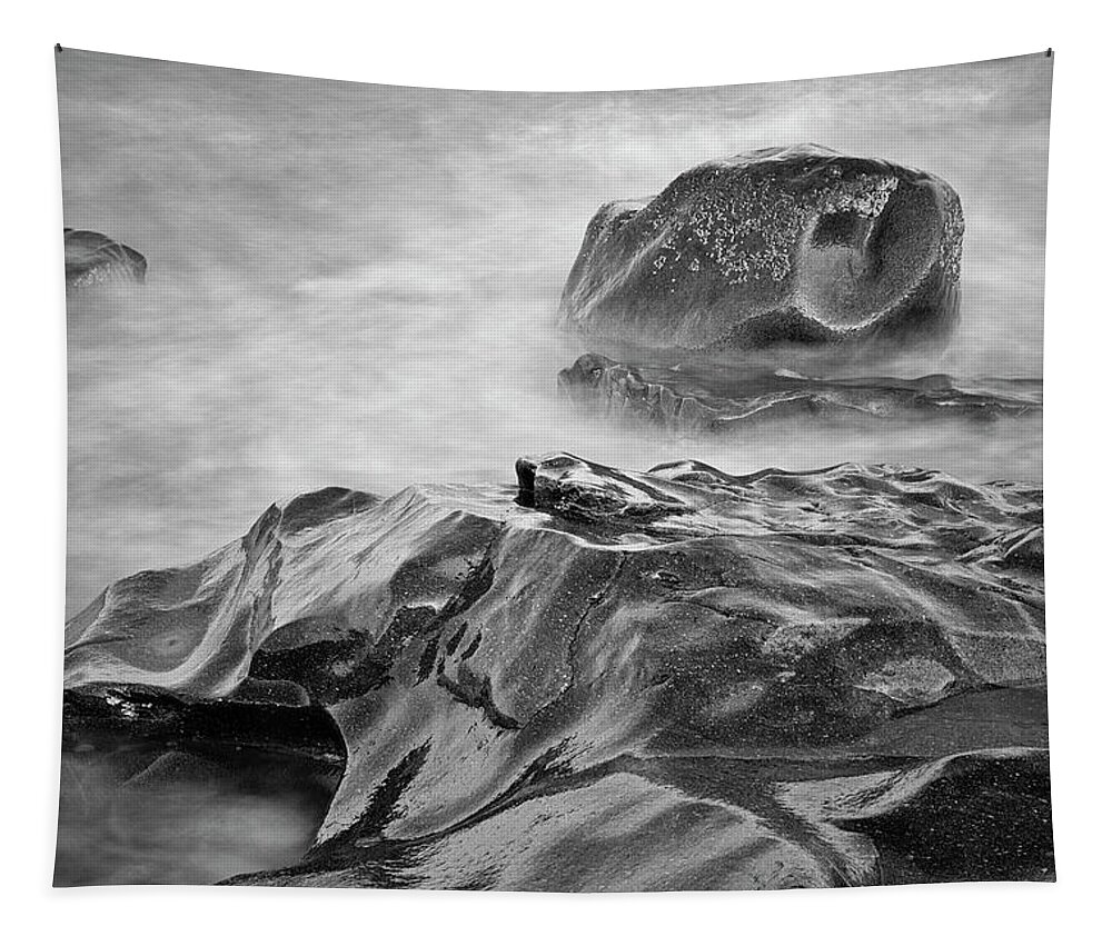 Allens Pond Tapestry featuring the photograph Allens Pond XVII BW by David Gordon