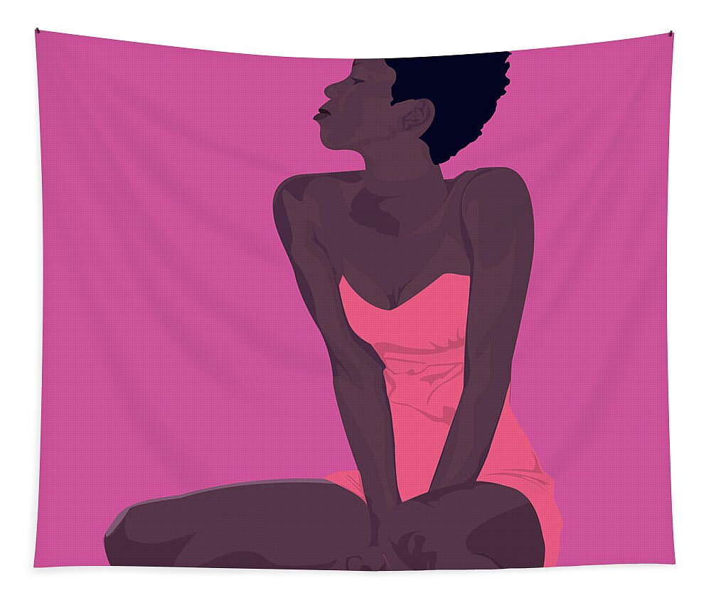 Pink Tapestry featuring the digital art Allison by Scheme Of Things Graphics