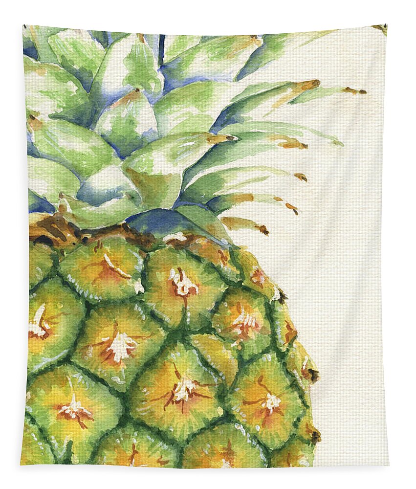 Aloha Hawaii Islands Plant Fruit Pineapple Nature Juicy Tropical Tapestry featuring the painting Aloha by Marsha Elliott