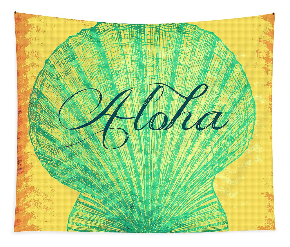 Brandi Fitzgerald Tapestry featuring the digital art Aloha Shell by Brandi Fitzgerald