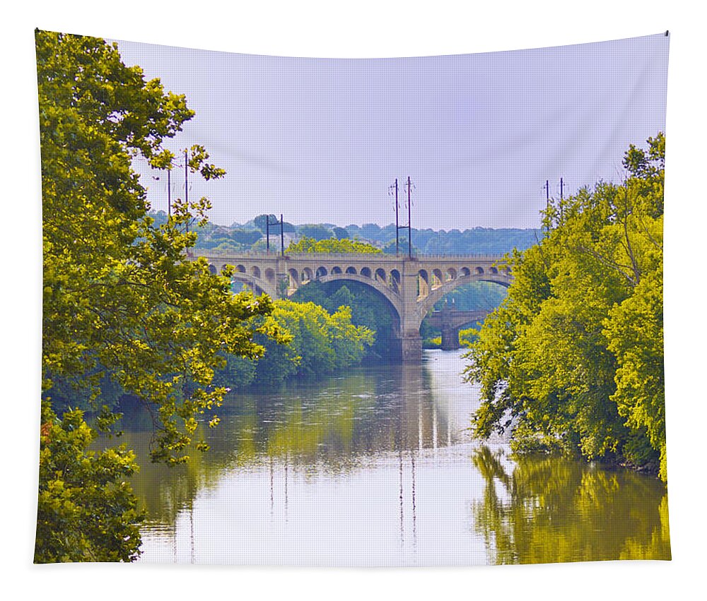 Schuylkill Tapestry featuring the photograph Along the Schuylkill River in Manayunk by Bill Cannon