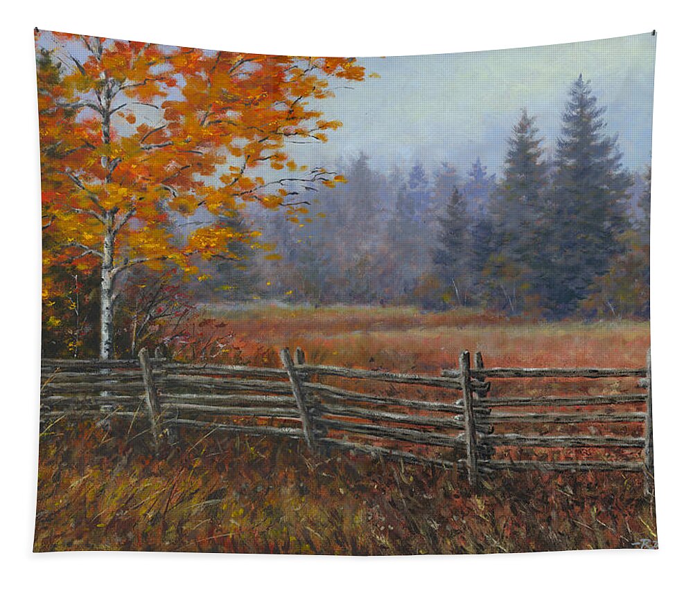 Autumn Tapestry featuring the painting Along the Stoney Batter Road by Richard De Wolfe
