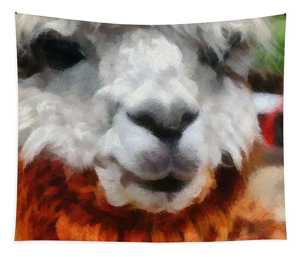 Farm Tapestry featuring the photograph Alpaca by Michelle Calkins