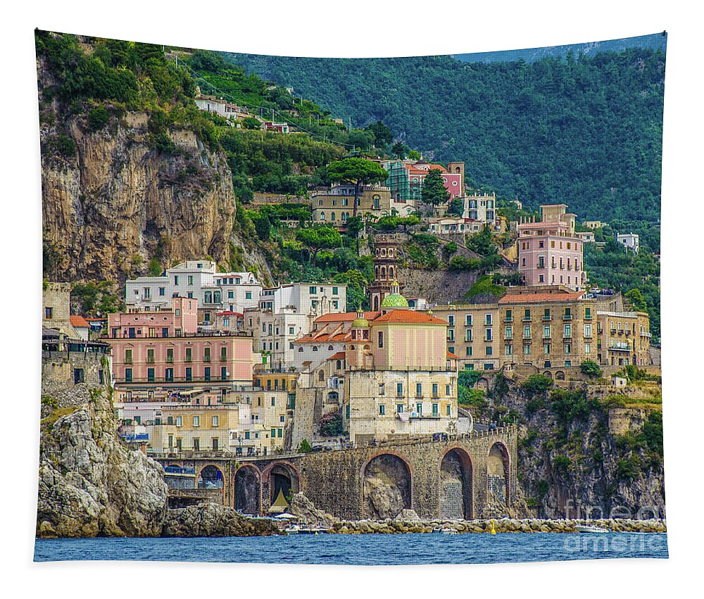 Amalfi Town Tapestry featuring the photograph Amalfi-Amalfi Coast by Maria Rabinky