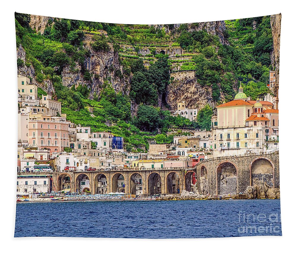 Amalfi Town Tapestry featuring the photograph Amalfi by Maria Rabinky