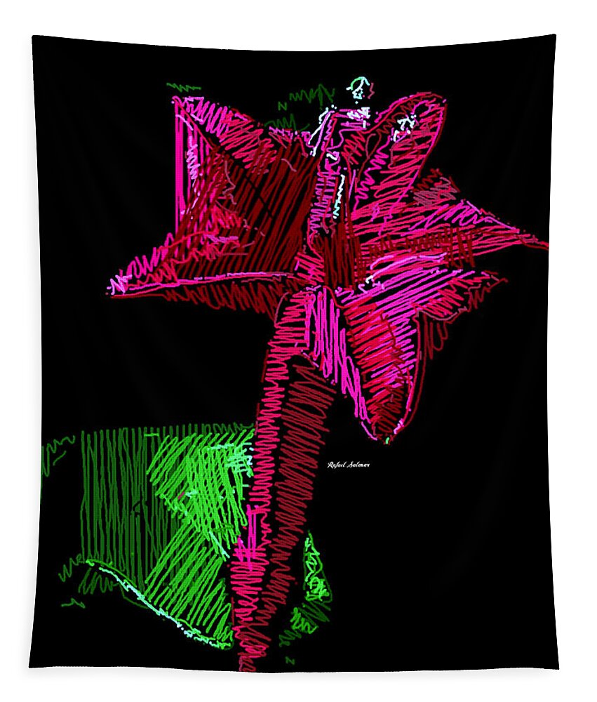 Rafael Salazar Tapestry featuring the digital art Amaryllis by Rafael Salazar