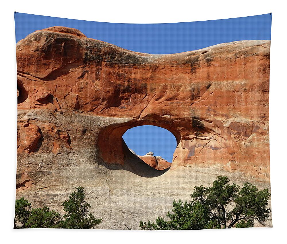 Park Tapestry featuring the photograph Amazing Tunnel Arch - Arches National Park by Christiane Schulze Art And Photography