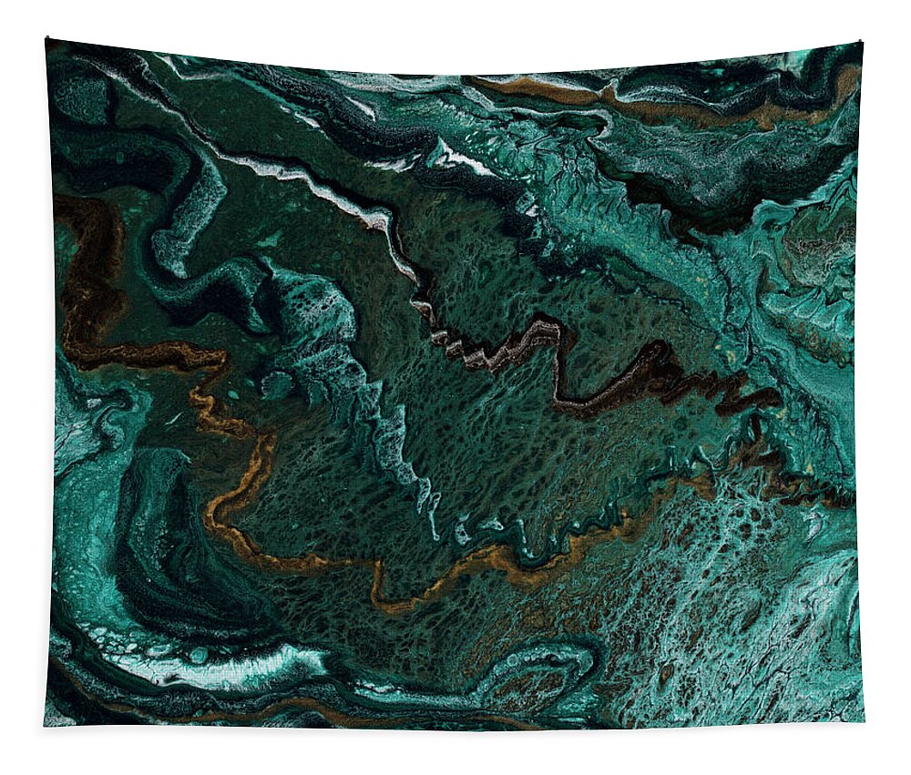 Teal Tapestry featuring the painting Amazon by Tamara Nelson