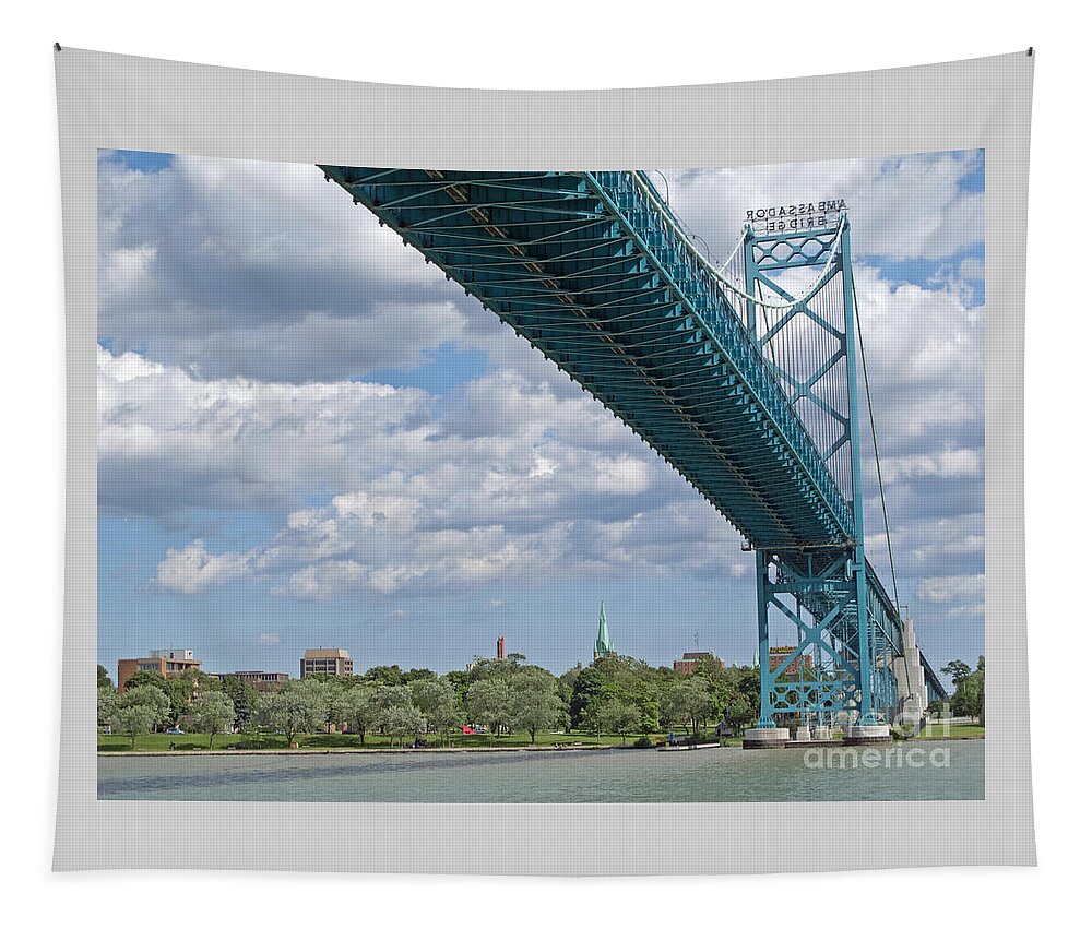 Canada Tapestry featuring the photograph Ambassador Bridge - Windsor Approach by Ann Horn
