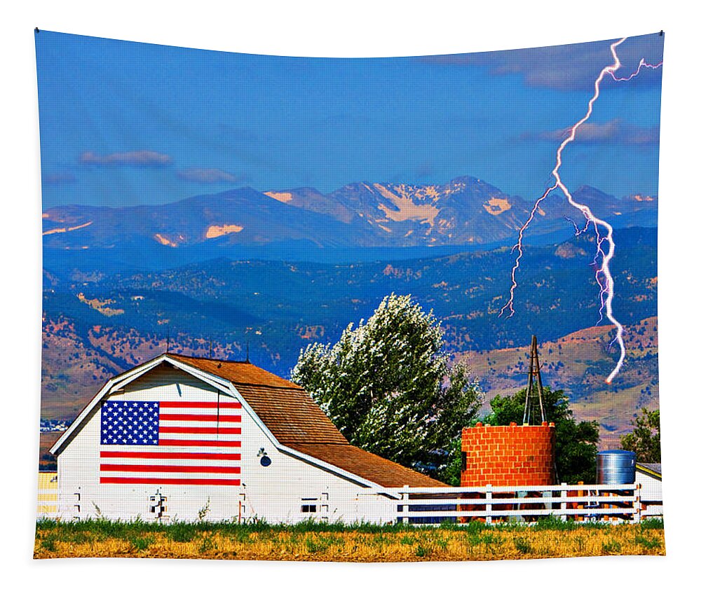 Lightning Tapestry featuring the photograph America the Beautiful by James BO Insogna