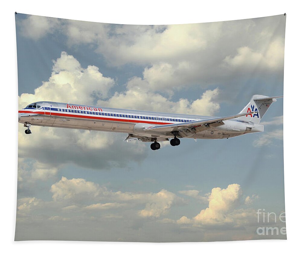 Md80 Tapestry featuring the digital art American Airlines MD-80 by Airpower Art