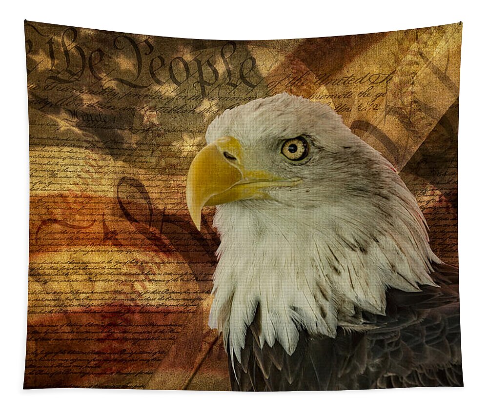 American Bald Eagle Tapestry featuring the photograph American Icons by Susan Candelario