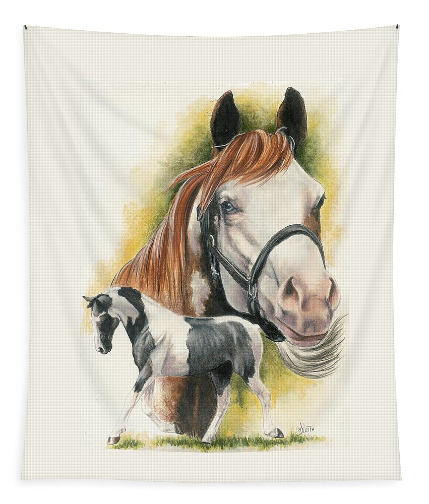Horse Tapestry featuring the mixed media American Paint by Barbara Keith