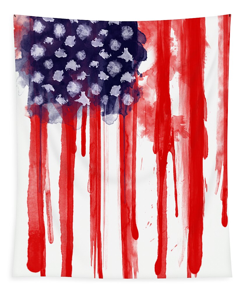 America Tapestry featuring the painting American Spatter Flag by Nicklas Gustafsson