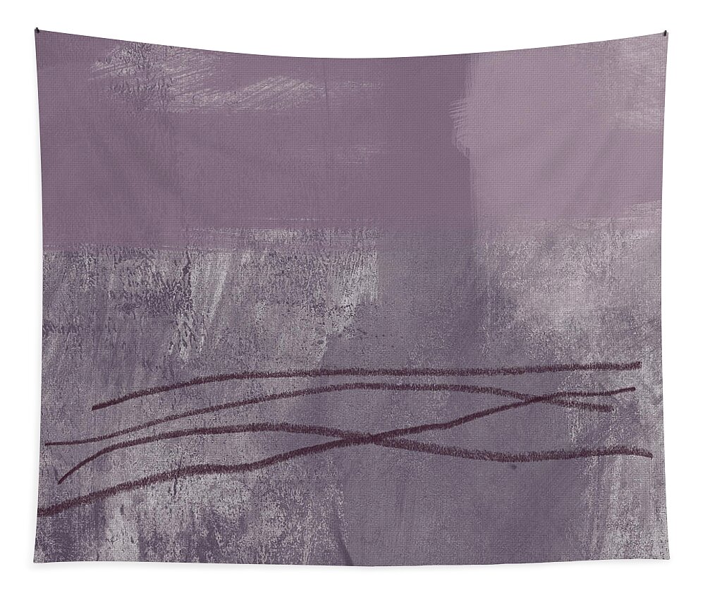 Abstract Tapestry featuring the painting Amethyst 1- Abstract Art by Linda Woods by Linda Woods