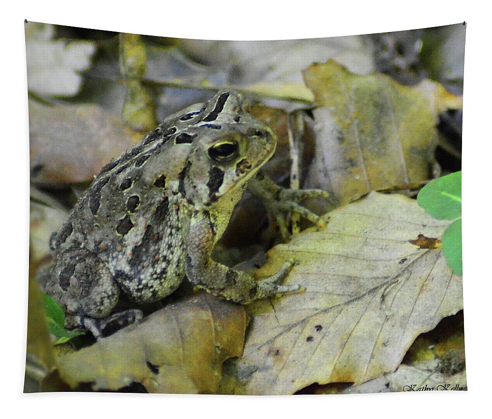 Toad Tapestry featuring the digital art Among the Leaves by Kathy Kelly