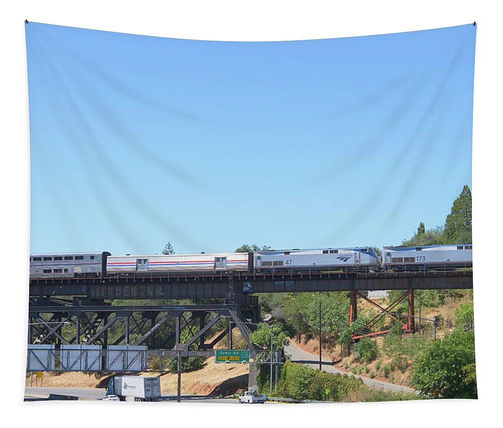 Amtrak Tapestry featuring the photograph Amtrak 173 by Jim Thompson