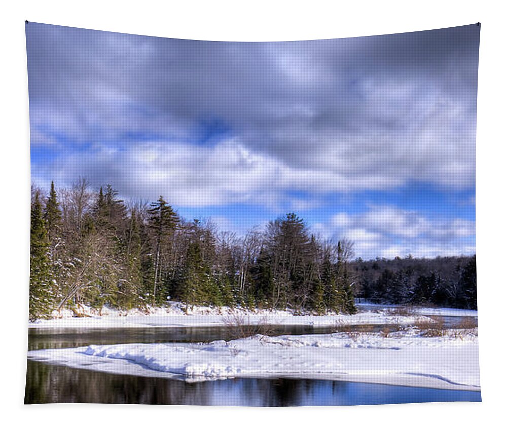 Landscapes Tapestry featuring the photograph An Adirondack Snowscape by David Patterson