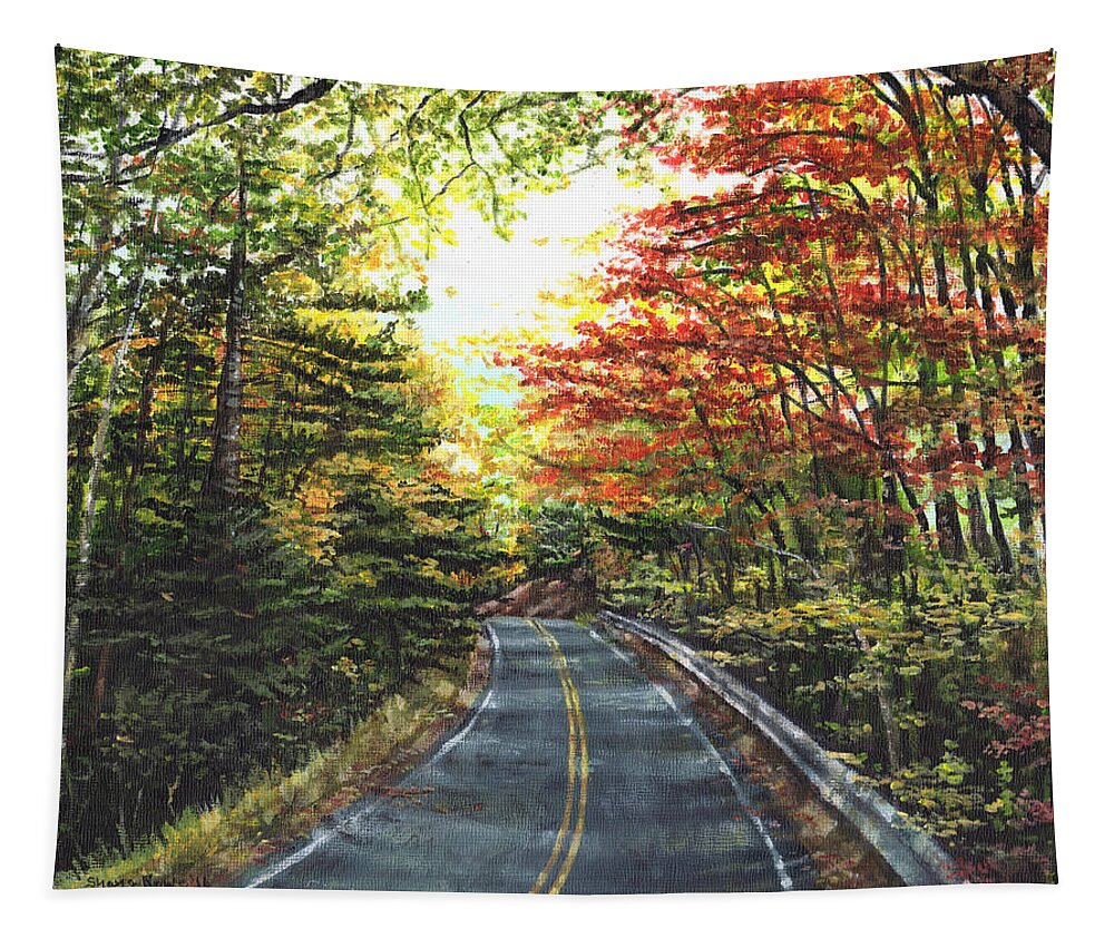 Autumn Tapestry featuring the painting An Autumn Day by Shana Rowe Jackson