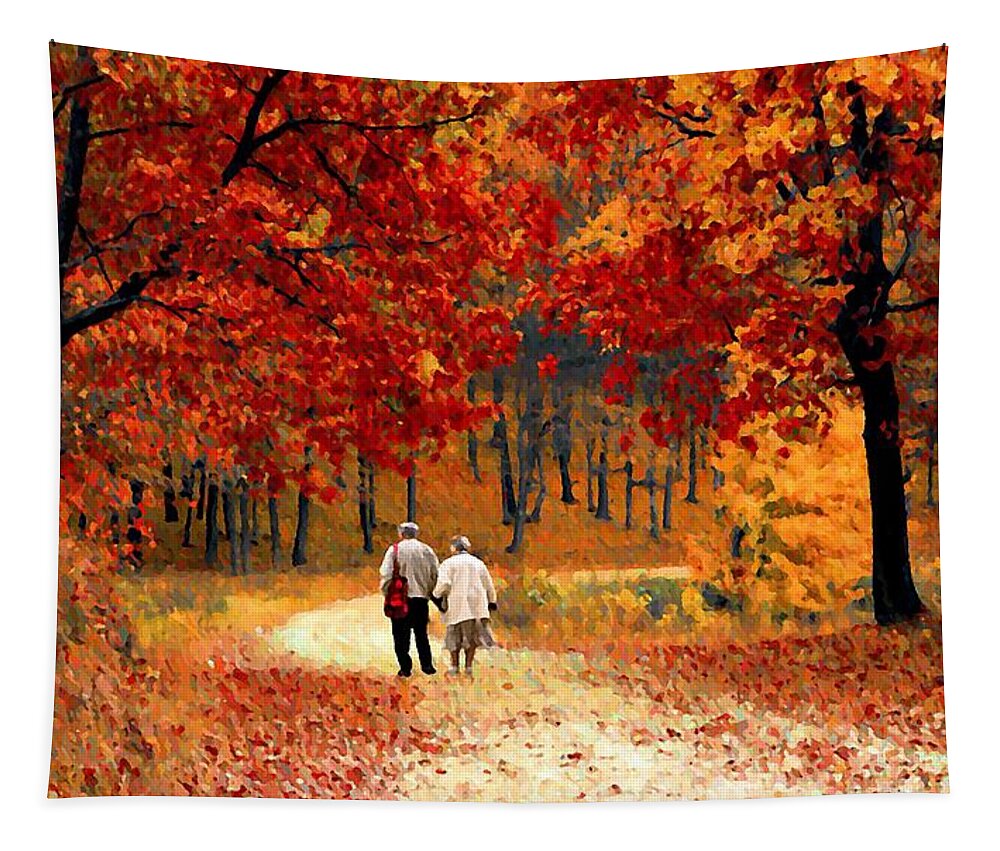 Autumn Tapestry featuring the photograph An Autumn Walk by David Dehner