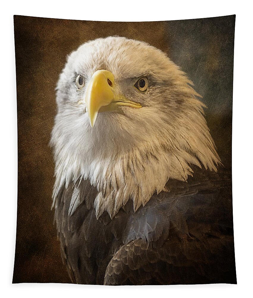 Eagle Tapestry featuring the photograph An Eagles Majesty by Bill and Linda Tiepelman