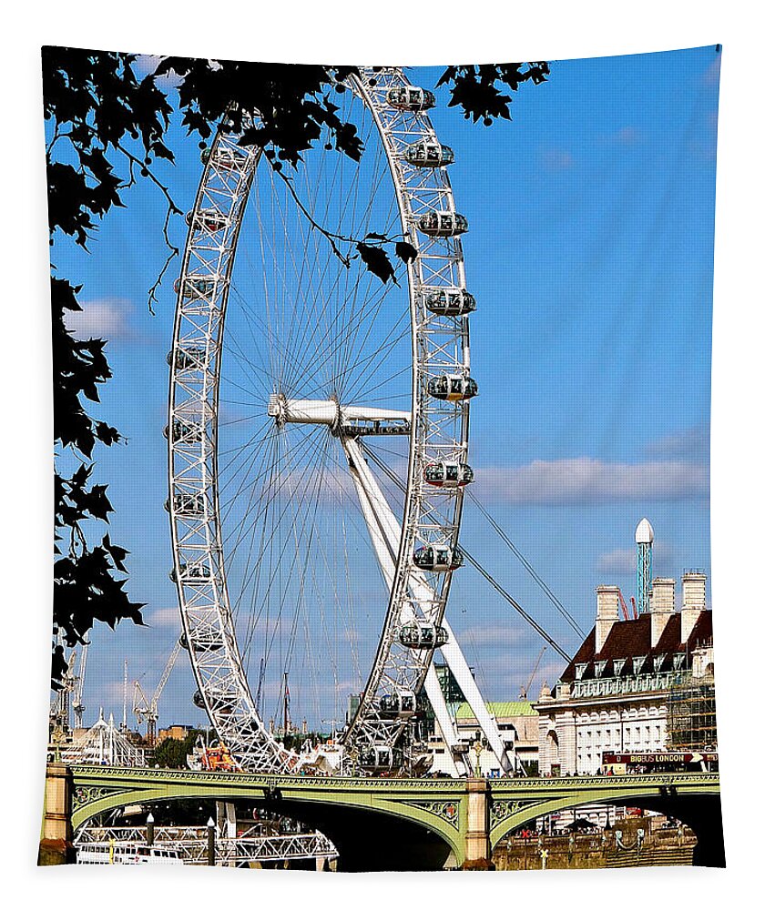 London Eye Tapestry featuring the photograph An Eye For London by Ira Shander