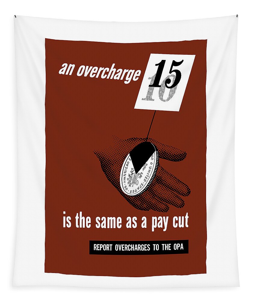 Wwii Tapestry featuring the mixed media An Overcharge Is The Same As A Pay Cut by War Is Hell Store