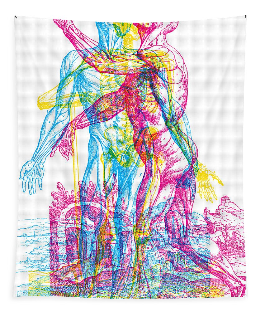 Anatomy Tapestry featuring the digital art Andreae Skeleton by Gary Grayson