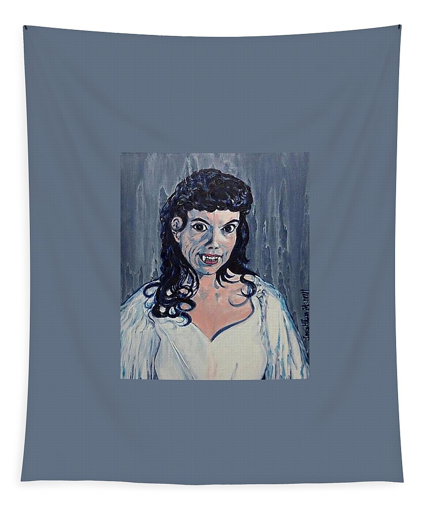 Andree Melly Gina The Brides Of Dracula Hammer British 1960 Vampire Blood Tapestry featuring the painting Andree Melly as Gina in The Brides Of Dracula by Jonathan Morrill