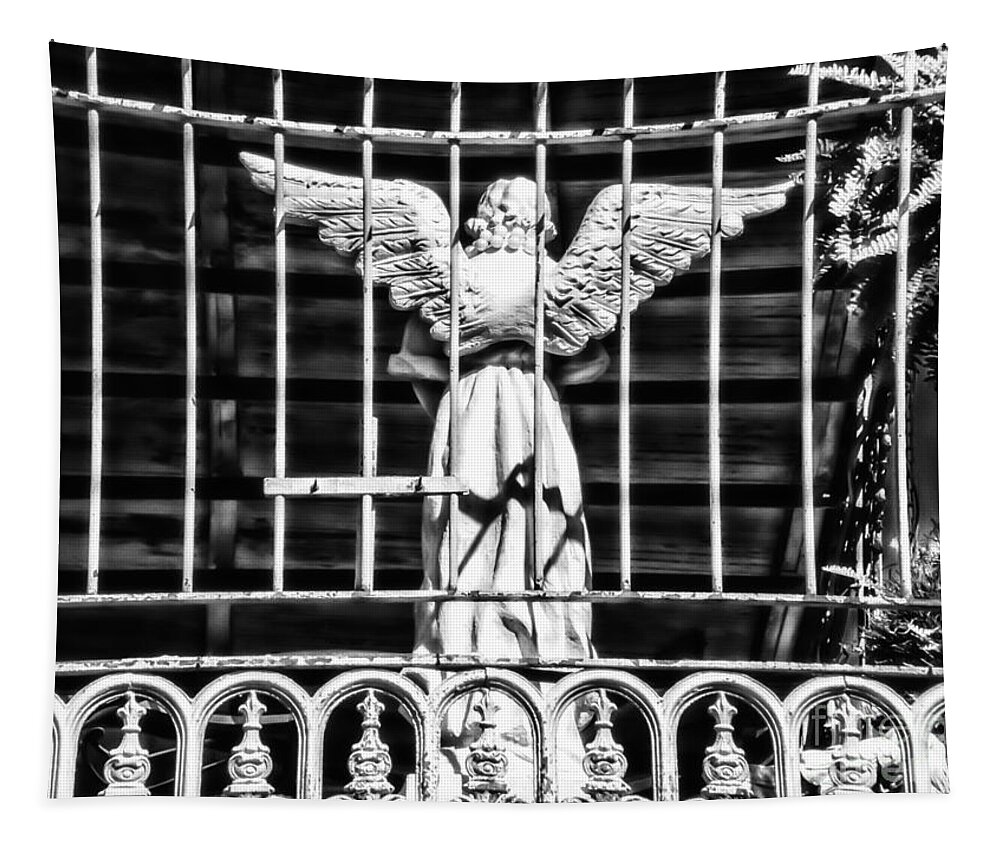 Balcony Tapestry featuring the photograph Angel On The Balcony by Frances Ann Hattier