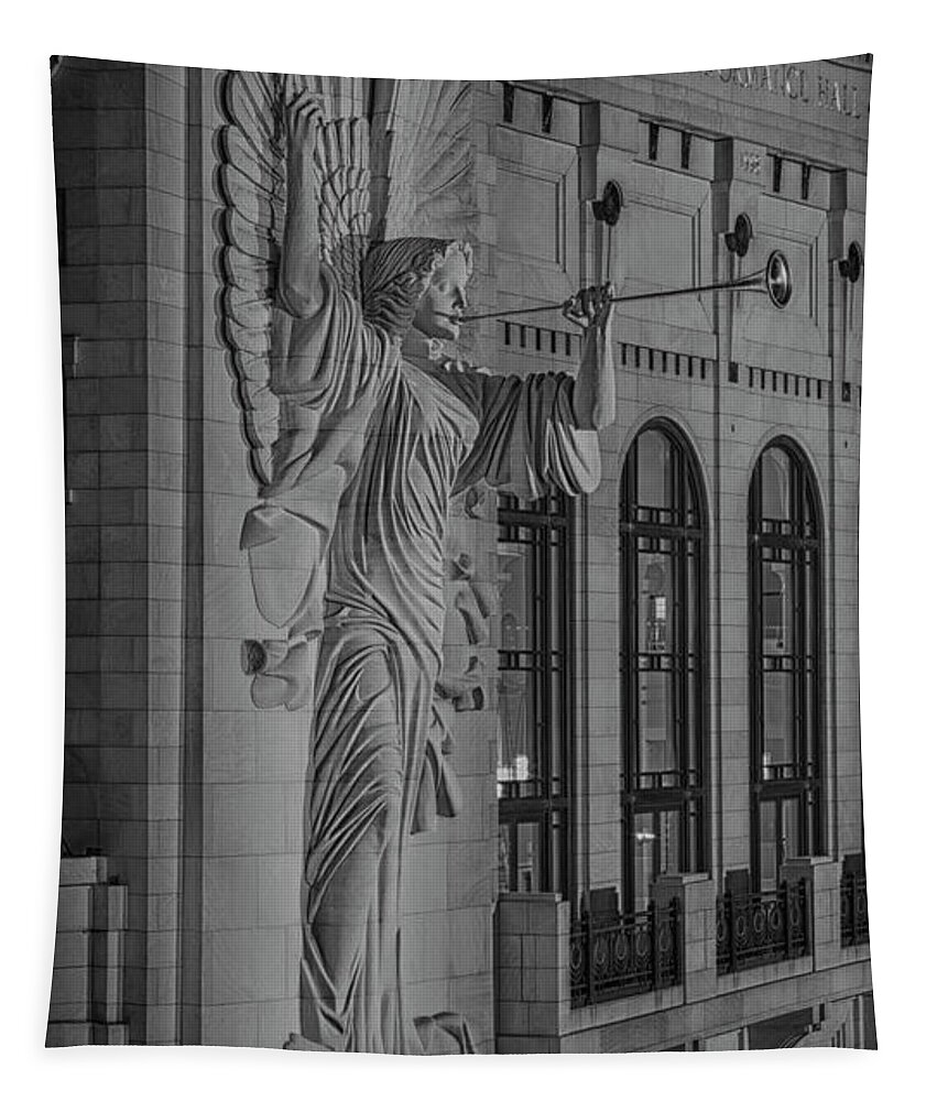 Bass Performance Hall Tapestry featuring the photograph Angelic Herald - Bass Hall by Stephen Stookey