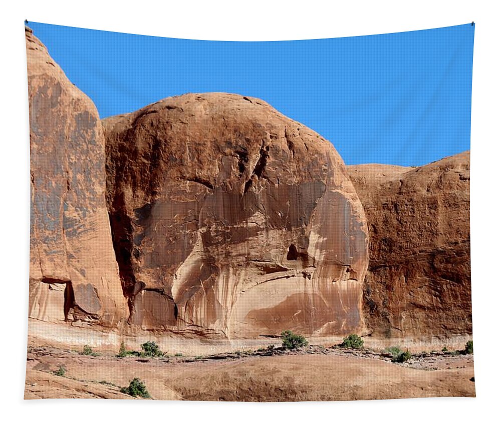 Red Rock Tapestry featuring the photograph Angry Rock - 3 by Christy Pooschke